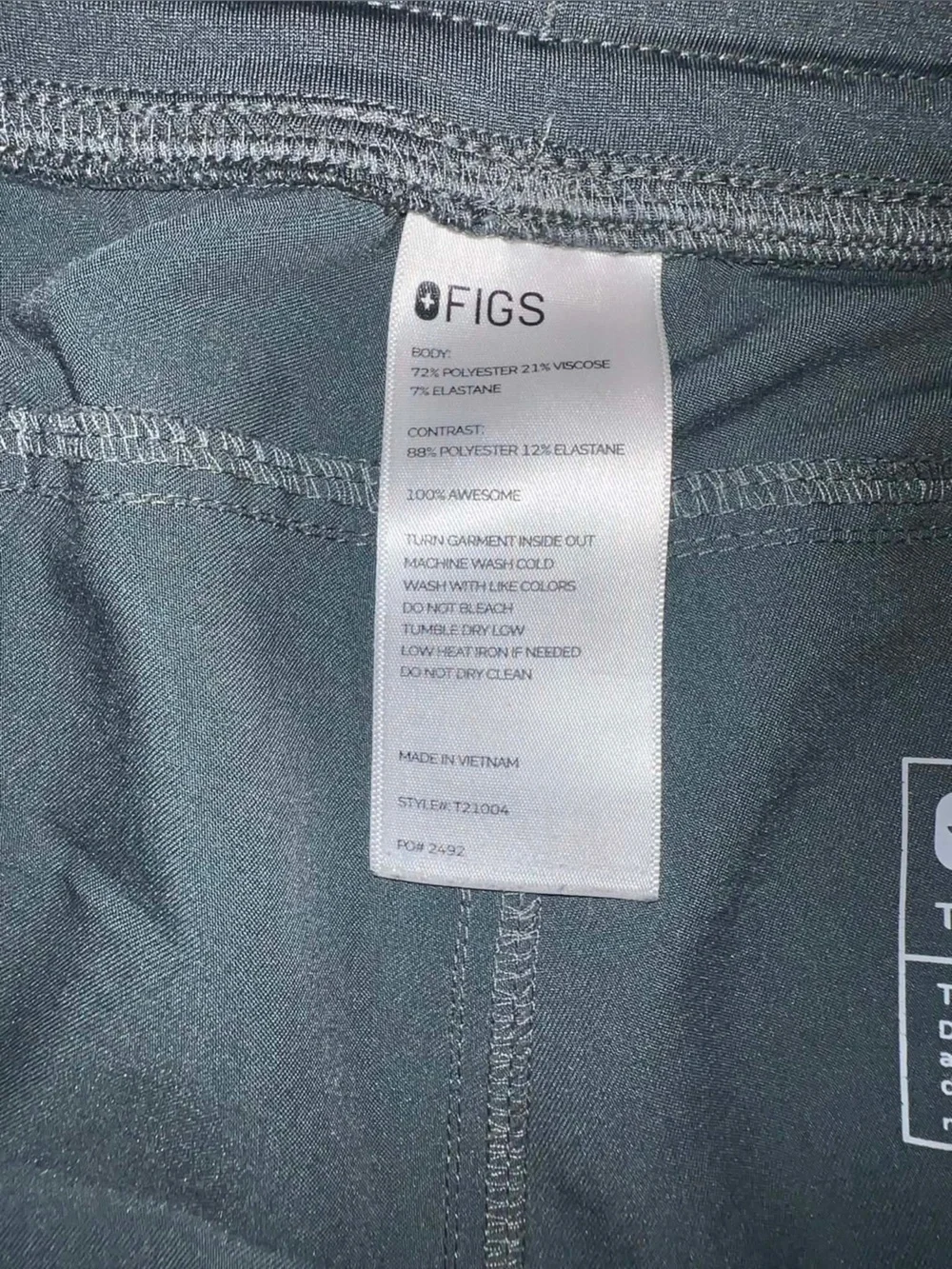 Figs Green Scrub Pants- Mens Size XL